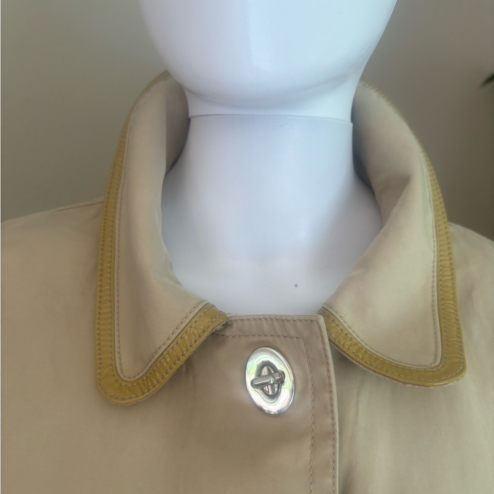 Coach Tan Trench Coat with Notched Lapel - Picture 4 of 15